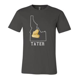 State Of Idaho Map Idahoan Potato Tater Idaho Jersey T-Shirt | Mazezy