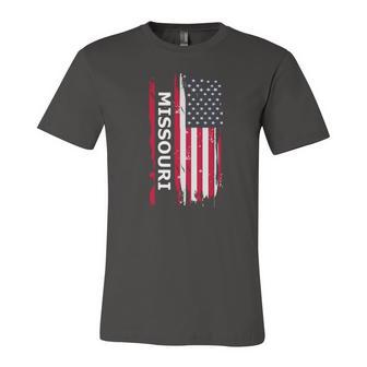 State Of Missouri American Flag Jersey T-Shirt | Mazezy