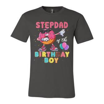 Stepdad Of The Birthday Boy Donut Dab Birthday Unisex Jersey Short Sleeve Crewneck Tshirt - Seseable