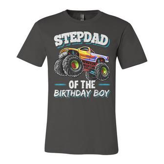 Stepdad Of The Birthday Boy Matching Family Monster Truck Unisex Jersey Short Sleeve Crewneck Tshirt - Seseable