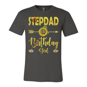 Stepdad Of The Birthday Girl Dad Sunflower Gifts Unisex Jersey Short Sleeve Crewneck Tshirt - Seseable