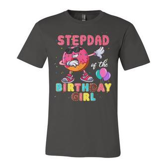 Stepdad Of The Birthday Girl Donut Dab Birthday Unisex Jersey Short Sleeve Crewneck Tshirt - Seseable