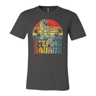 Stepdadsaurusrex Dinosaur Stepdad Saurus Matching Jersey T-Shirt | Mazezy