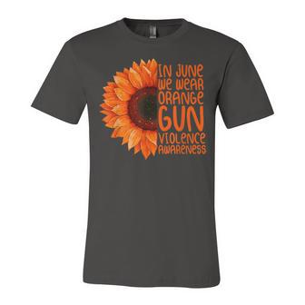 Sunflower In June We Wear Orange Gun Violence Awareness Day Jersey T-Shirt | Mazezy