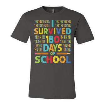 I Survived 180 Days Of School Last Day Of School Teacher V2 Jersey T-Shirt | Mazezy