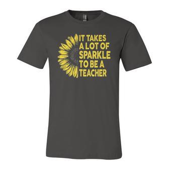 It Takes A Lot Of Sparkle To Be A Teacher Sunflower Jersey T-Shirt | Mazezy