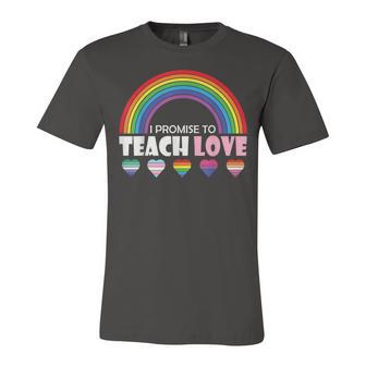 Teacher Ally Lgbt Teaching Love Rainbow Pride Month Jersey T-Shirt | Mazezy