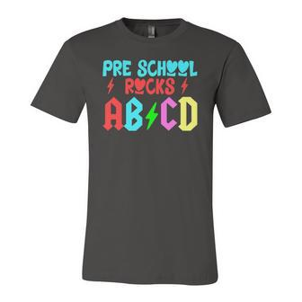 For Teachers Kids Abcd Preschool Rocks Supplies Jersey T-Shirt | Mazezy
