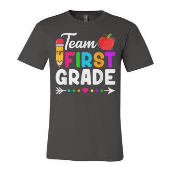 Team First Grade Kids Teacher Student Back To School Unisex Jersey Short Sleeve Crewneck Tshirt - Seseable