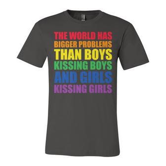 The World Has Bigger Problems Lgbt-Q Pride Gay Proud Ally Unisex Jersey Short Sleeve Crewneck Tshirt - Seseable