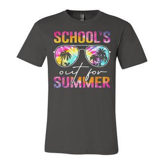 Tie Dye Last Day Of School Schools Out For Summer Teacher Jersey T-Shirt | Mazezy