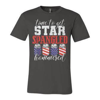 Time To Get Star Spangled Hammered - Funny July 4Th Drinking Unisex Jersey Short Sleeve Crewneck Tshirt - Seseable
