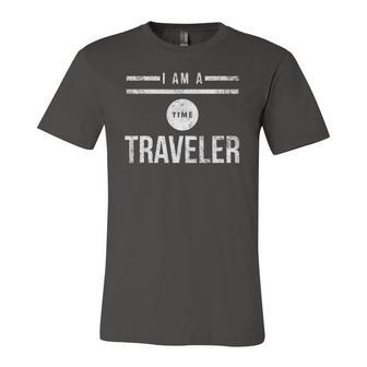 I Am A Time Traveler Jersey T-Shirt | Mazezy