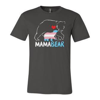 Trans Mama Bear Proud Mom Rainbow Transgender Jersey T-Shirt | Mazezy