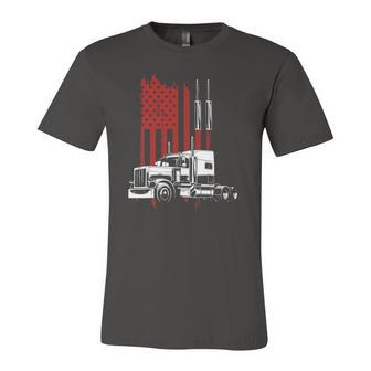 Trucker American Flag Patriotic Truck Driver 4Th Of July Jersey T-Shirt | Mazezy