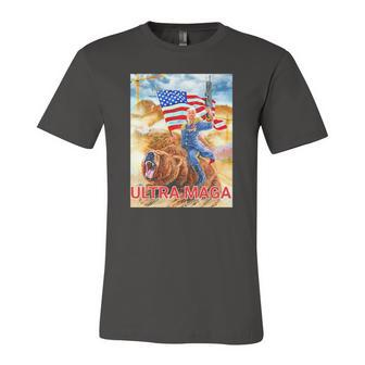 Trump Ultra Maga The Great Maga King Trump Riding Bear Jersey T-Shirt | Mazezy
