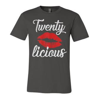Twenty Licious Sexy Lips Funny 20Th Birthday Party Outfit Unisex Jersey Short Sleeve Crewneck Tshirt - Seseable