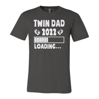 Twin Dad Of Twins 2022 Expecting Twin Dad Fathers Day Cute Jersey T-Shirt | Mazezy