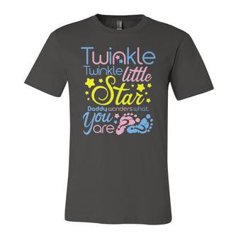Twinkle Little Star Daddy Wonders What You Are Gender Reveal Jersey T-Shirt | Mazezy