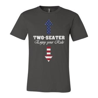 Two Seater Dad Joke American Flag 4Th Of July Motorbiking V2 Unisex Jersey Short Sleeve Crewneck Tshirt - Seseable