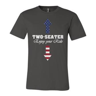 Two Seater Dad Joke American Flag 4Th Of July Motorbiking V2V3 Unisex Jersey Short Sleeve Crewneck Tshirt - Seseable