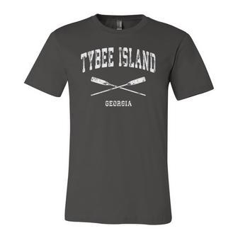 Tybee Island Georgia Vintage Nautical Crossed Oars Jersey T-Shirt | Mazezy