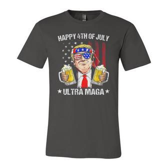 Ultra Maga Proud Pro Trump Happy 4Th Of July American Flag Jersey T-Shirt | Mazezy