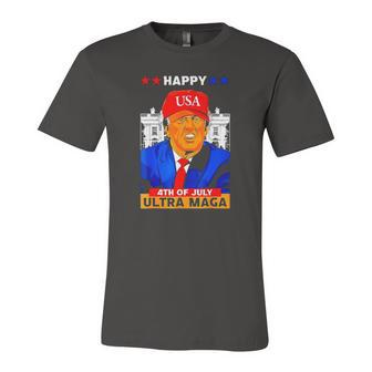 Ultra Maga Trump Happy 4Th Of July American Flag Jersey T-Shirt | Mazezy