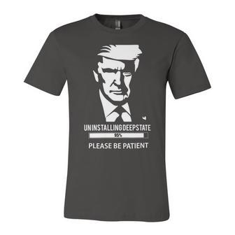 Ultra Maga Uninstalling Deep State Please Be Patient Funny Anti Biden Us Flag Pro Trump Trendy Unisex Jersey Short Sleeve Crewneck Tshirt | Favorety AU