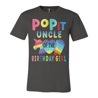 Uncle Of The Birthday Girl Pop It Unicorn Birthday Kids Unisex Jersey Short Sleeve Crewneck Tshirt - Seseable