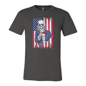 Uncle Sam Skeleton 4Th Of July For Boys And Girls Jersey T-Shirt | Mazezy