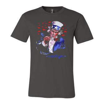 Uncle Sam I Want You 4Th Of July Jersey T-Shirt | Mazezy