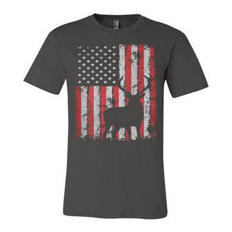 Usa Flag Day Deer Hunting 4Th July Patriotic Gift Unisex Jersey Short Sleeve Crewneck Tshirt - Seseable
