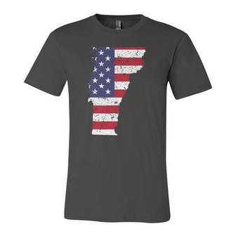 Vermont Map State American Flag 4Th Of July Pride Tee Jersey T-Shirt | Mazezy