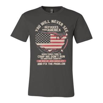 Veteran Patriot Refugees From America Veteran115 Navy Soldier Army Military Unisex Jersey Short Sleeve Crewneck Tshirt - Monsterry DE