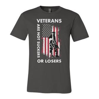 Veteran Veterans Day Vintage Veterans Are Not Suckers Or Losersidea Navy Soldier Army Military Unisex Jersey Short Sleeve Crewneck Tshirt - Monsterry UK