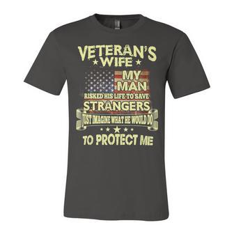 Veteran Veterans Day Wifewomens Proud Veterans Wife 123 Navy Soldier Army Military Unisex Jersey Short Sleeve Crewneck Tshirt - Monsterry DE