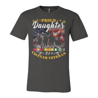 Veteran Veterans Day Womens Proud Daughter Of A Vietnam Veteran 55 Navy Soldier Army Military Unisex Jersey Short Sleeve Crewneck Tshirt - Monsterry UK