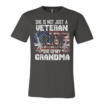 Veteran Veterans Day Womens Veteran She Is My Grandma American Flag Veterans Day 333 Navy Soldier Army Military Unisex Jersey Short Sleeve Crewneck Tshirt - Monsterry DE