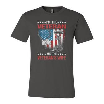 Im The Veteran And The Veterans Wife Female Veterans Jersey T-Shirt | Mazezy