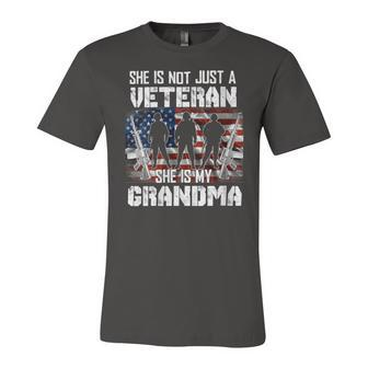 Veteran Womens Veteran She Is My Grandma American Flag Veterans Day 333 Navy Soldier Army Military Unisex Jersey Short Sleeve Crewneck Tshirt - Monsterry UK