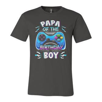 Video Game Birthday Party Papa Of The Birthday Boy Matching Jersey T-Shirt | Mazezy
