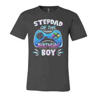 Video Game Birthday Party Stepdad Of The Bday Boy Matching Jersey T-Shirt | Mazezy