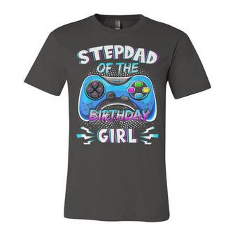 Video Game Birthday Party Stepdad Of The Bday Girl Matching Unisex Jersey Short Sleeve Crewneck Tshirt - Seseable
