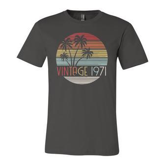 Vintage 1971 Sunset Palm Tree 51 Years Old 51St Birthday Jersey T-Shirt | Mazezy