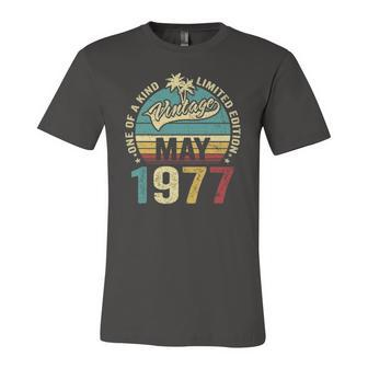 Vintage 45 Years Old May 1977 Decorations 45Th Birthday Jersey T-Shirt | Mazezy