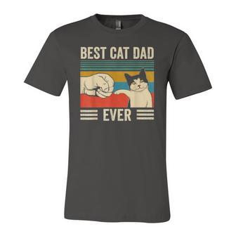 Vintage Best Cat Dad Ever Bump Fit Classic Jersey T-Shirt | Mazezy