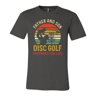 Vintage Dad And Son Disc Golf Partners For Life Fathers Day Jersey T-Shirt | Mazezy