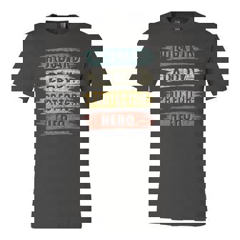 Vintage Husband Daddy Protector Dad Hero Happy Fathers Day Jersey T-Shirt | Mazezy