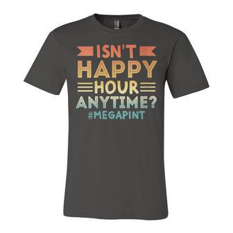 Vintage Isnt Happy Hour Anytime Mega Pint Jersey T-Shirt | Mazezy